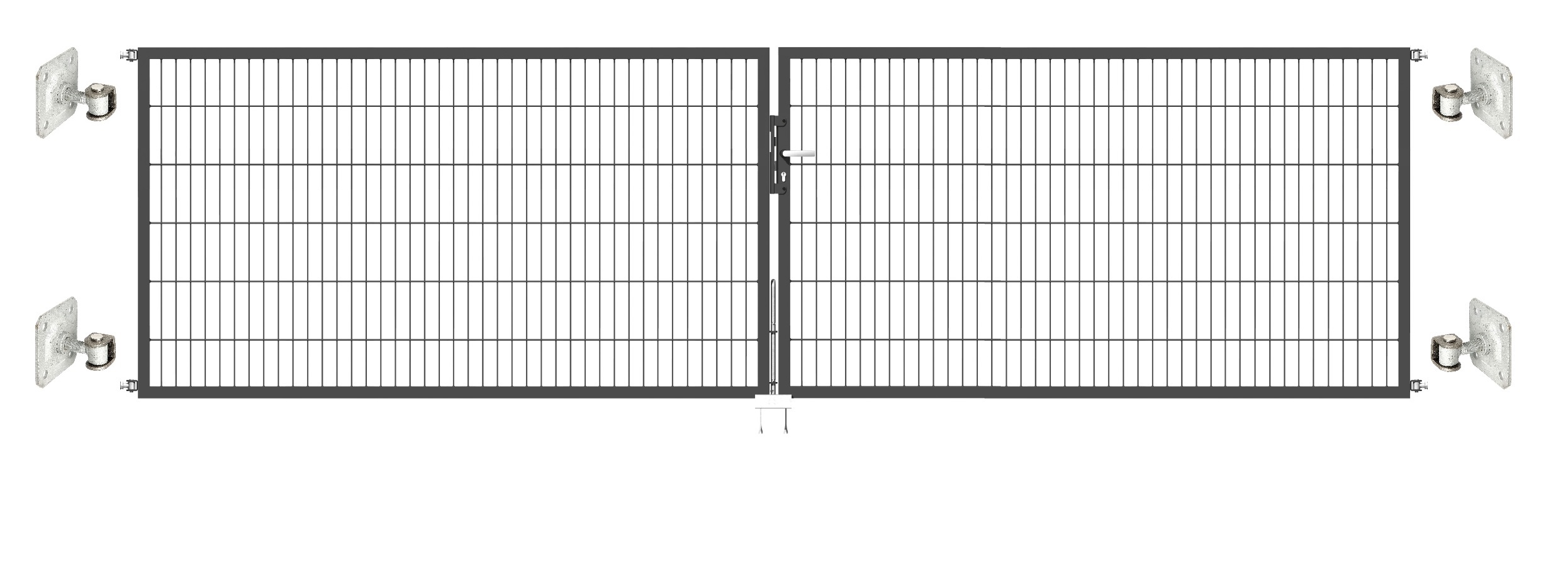 GAH Doppeltor Optima zur Mauermontage H 120cm B 450cm, für Wandmontage, 3 Farben erhältlich, Stahltore bei ZAUN24