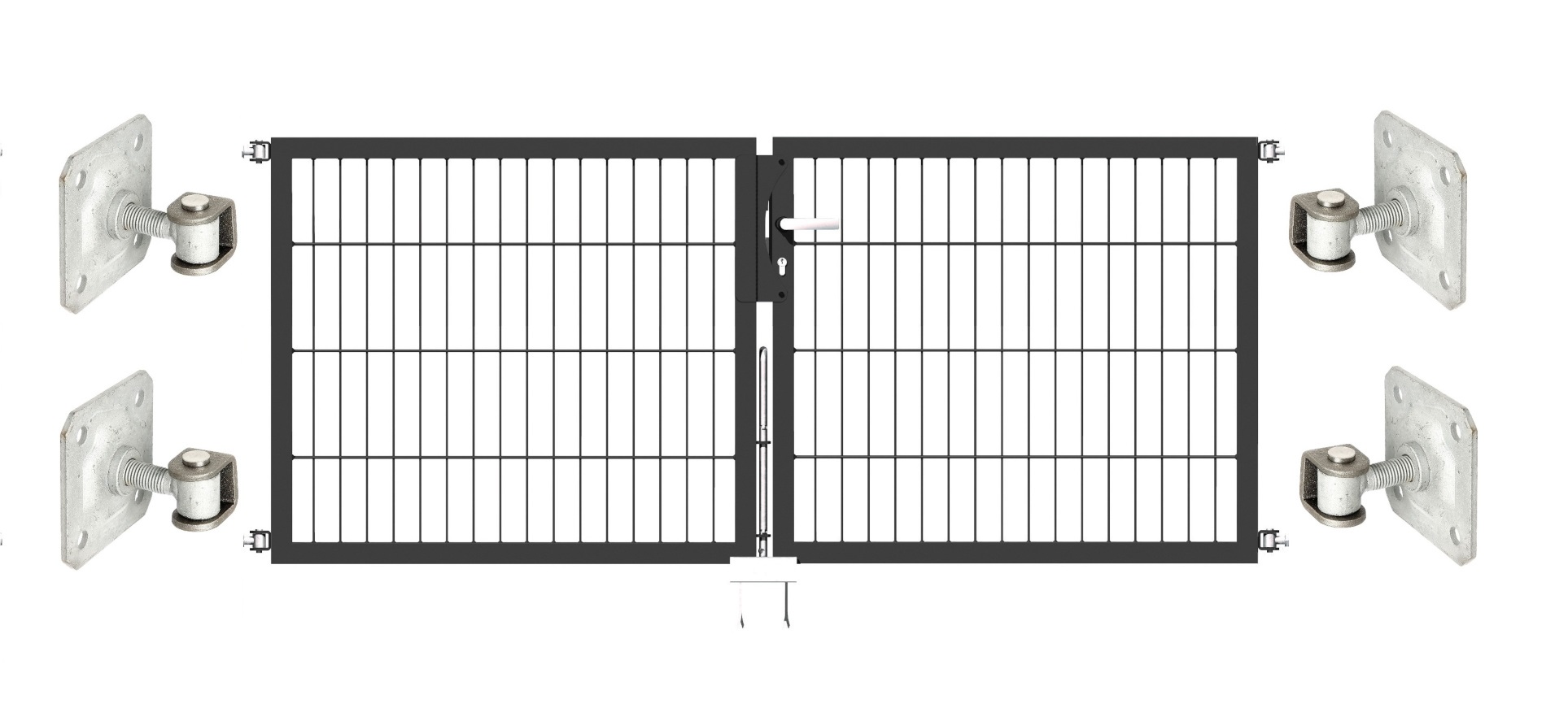 GAH Doppeltor Optima zur Mauermontage H 80cm B 200cm, für Wandmontage, 3 Farben erhältlich, Stahltore bei ZAUN24
