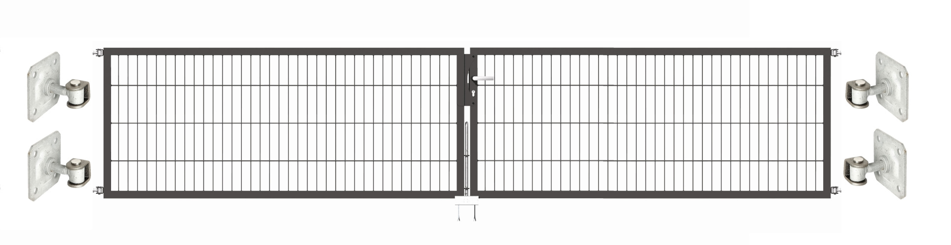 GAH Doppeltor Optima zur Mauermontage H 80cm B 400cm, für Wandmontage, 3 Farben erhältlich, Stahltore bei ZAUN24
