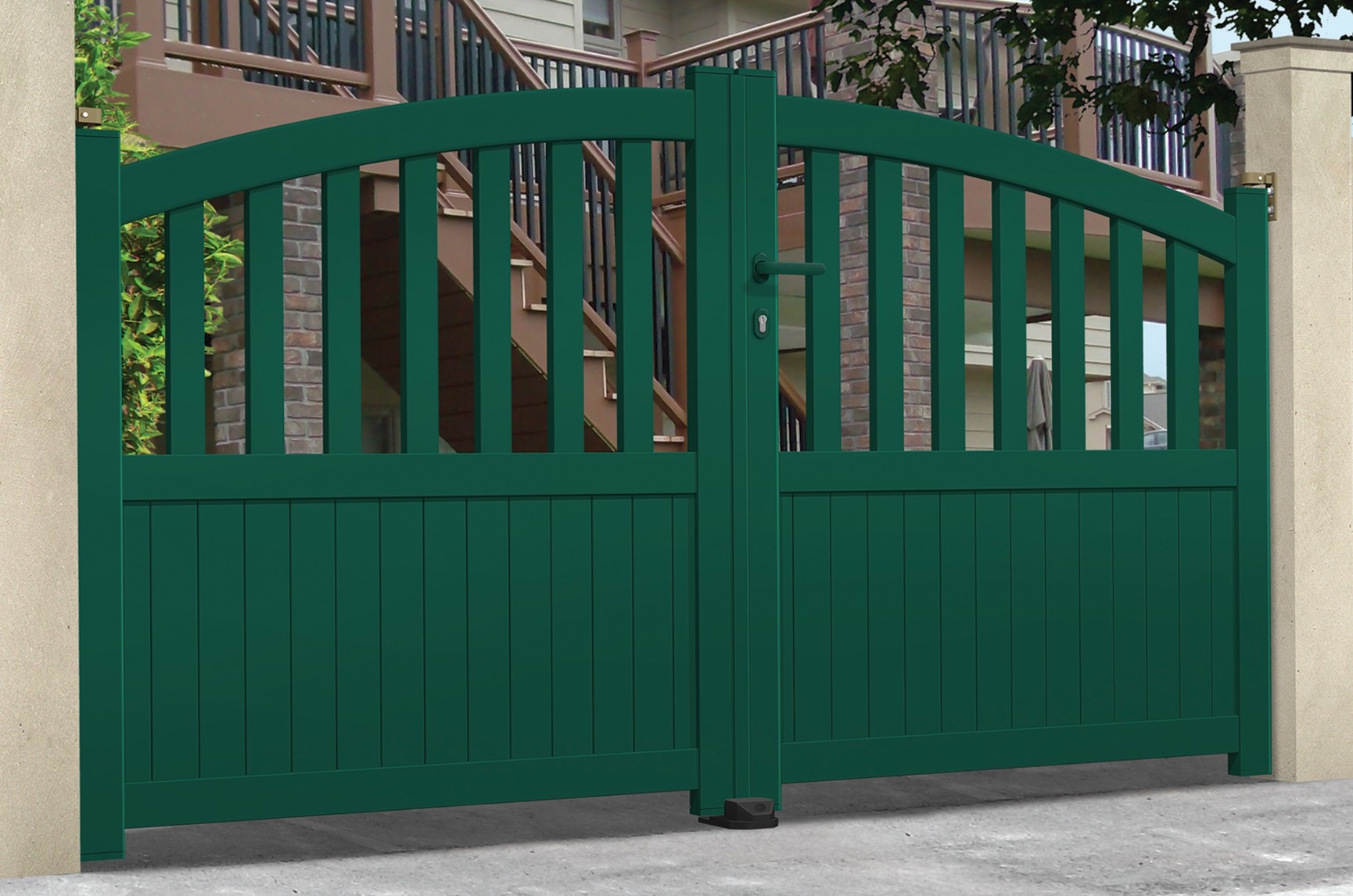 Aluminium Doppeltor Rondo - Höhe 200/180cm, Breite 350cm