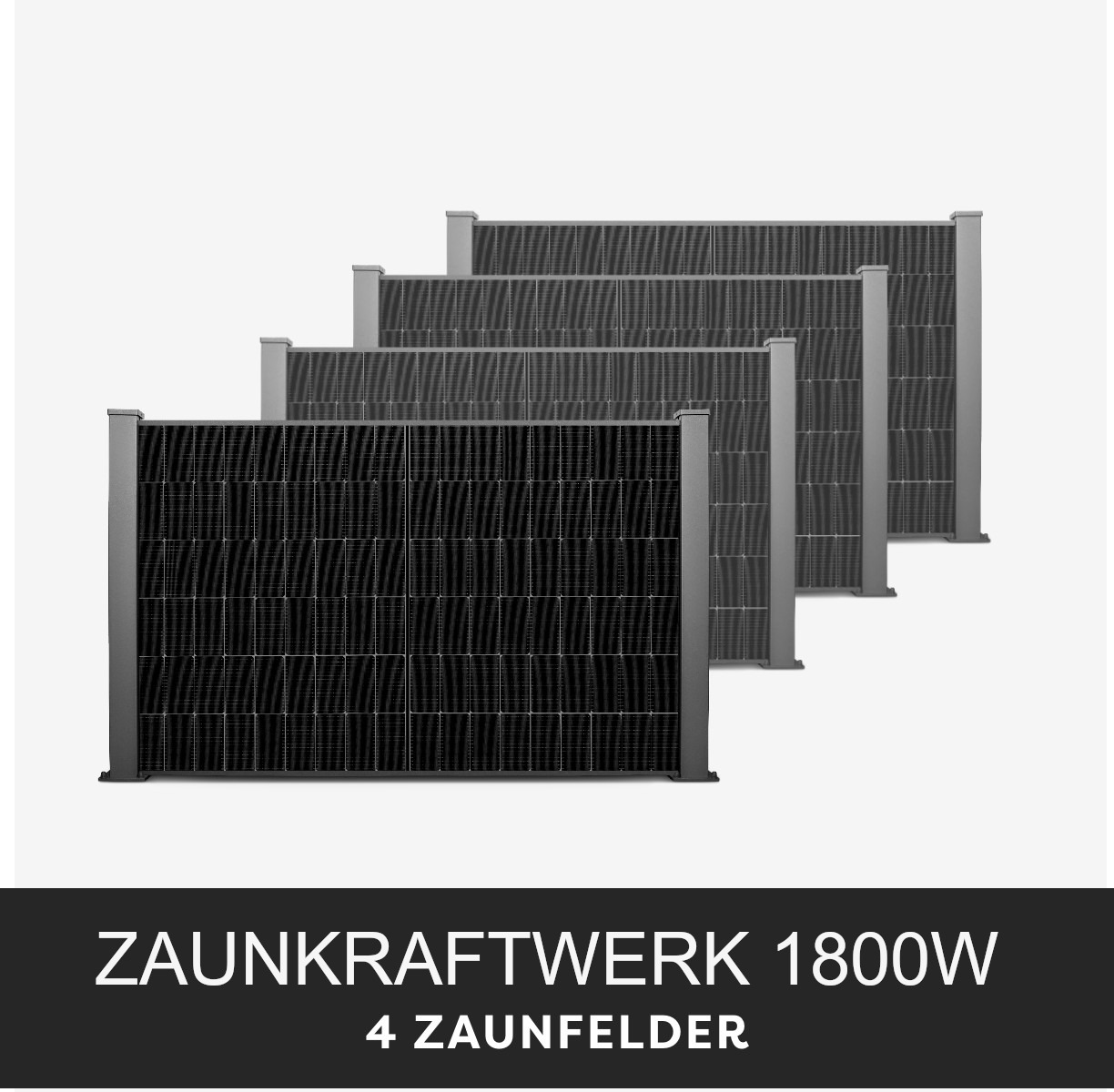 Zaunkraftwerk Powerline 2, 3 oder 4 Solarmodule (900-1800 Wp) - Plug & Play