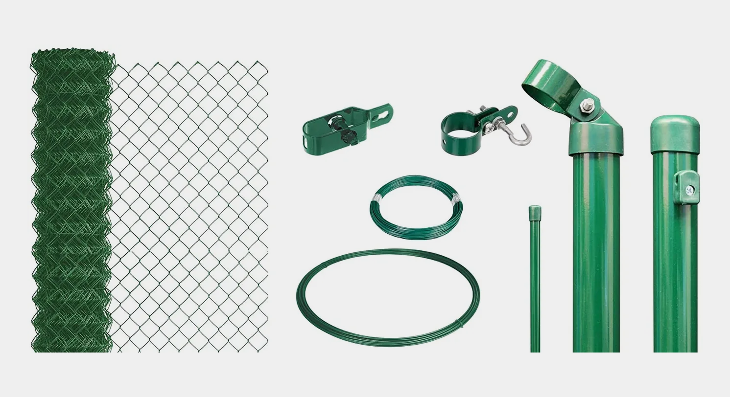 15m Maschendraht Zaun, Höhe 80cm -Komplettset-
