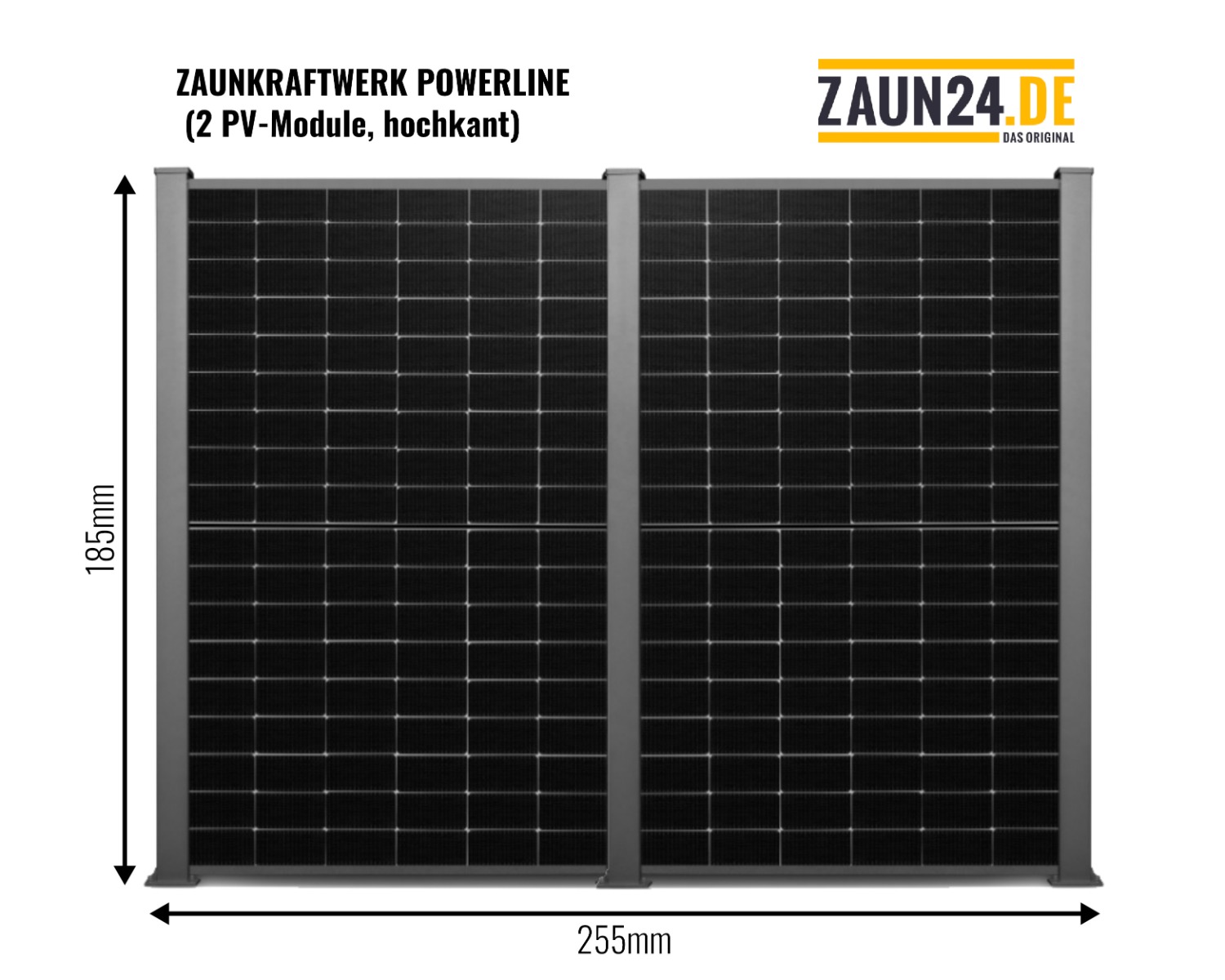 Zaunkraftwerk 880 W - Komplettset zur nachträglichen Befestigung an Doppelstabmattenzaun - steuerfrei bei ZAUN24 online kaufen!